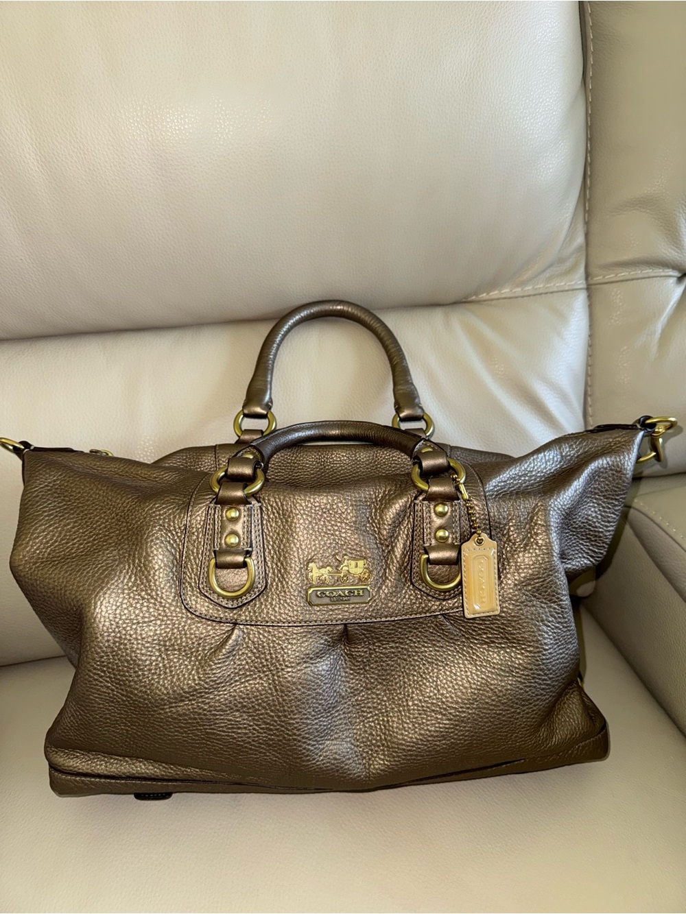 Coach Madison Sabrina 12949 Metallic Bronze Leather Satchel